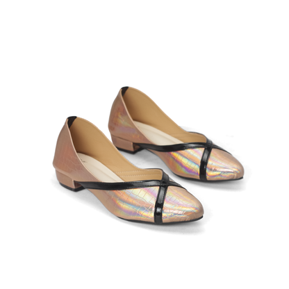 Women's Low-Heel Pumps with Crossover Strap and Pointed Toe | Nawabi Shoes BD