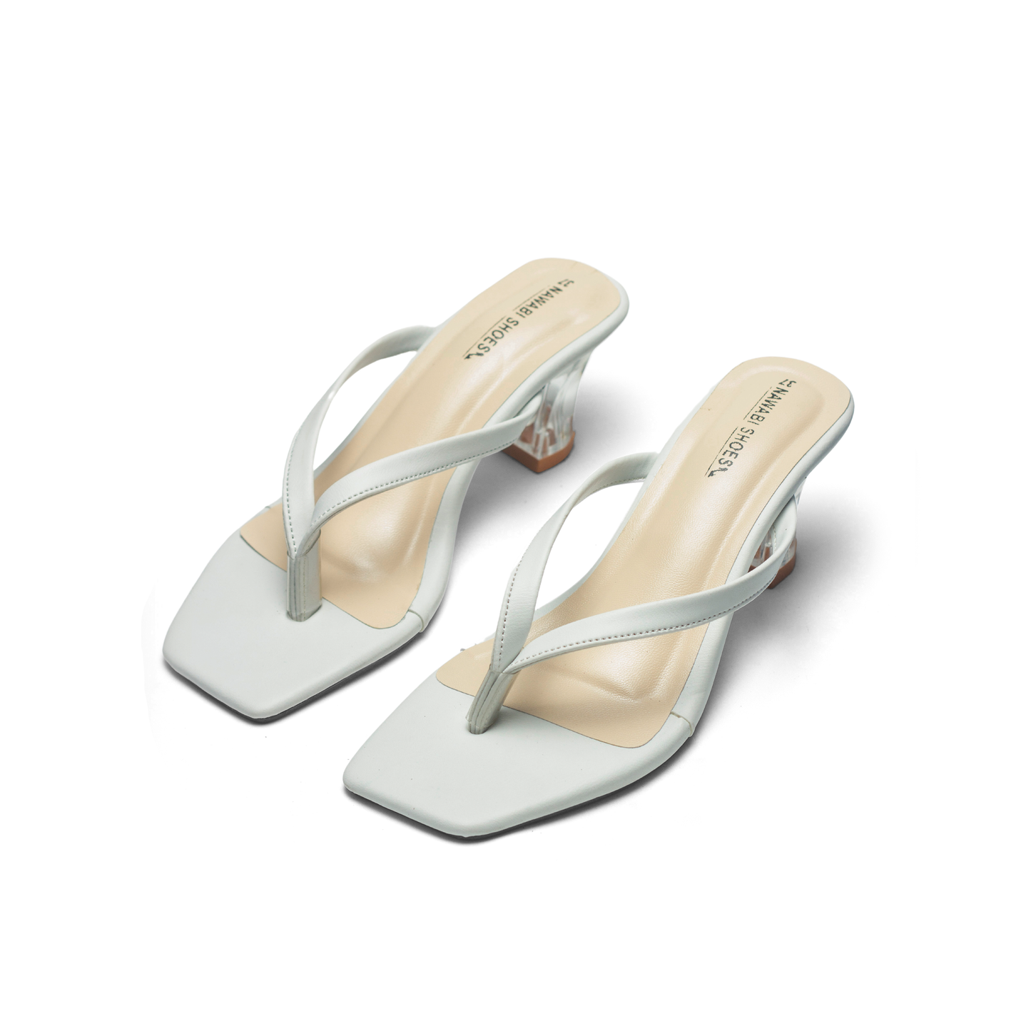 Women's Thong Sandals Transparent Block Heels | Nawabi Shoes BD