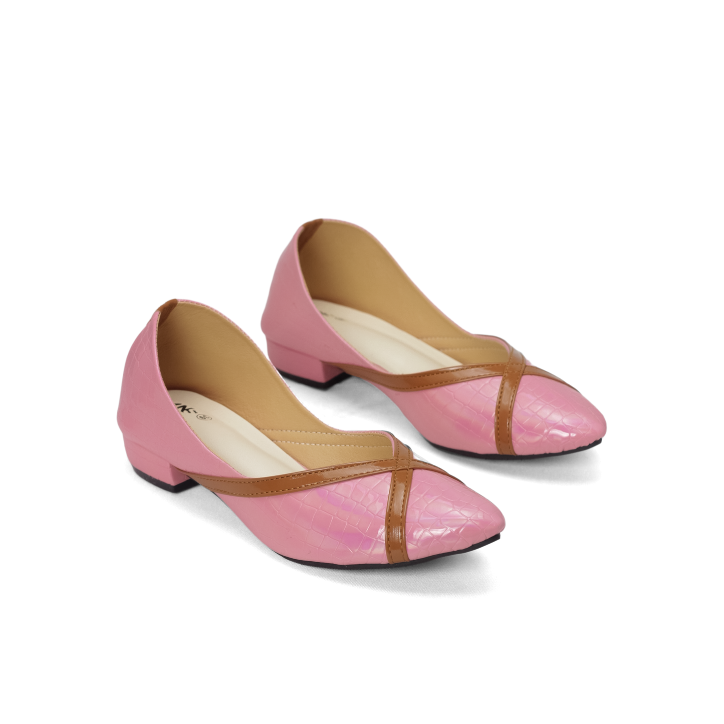 Women's Low-Heel Pumps with Crossover Strap and Pointed Toe | Nawabi Shoes BD