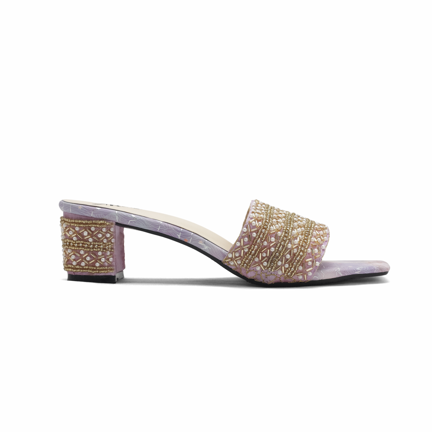 Short & Sweet: Beaded Block Heel Mules | Nawabi Shoes BD