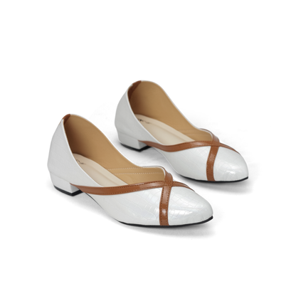 Women's Low-Heel Pumps with Crossover Strap and Pointed Toe | Nawabi Shoes BD