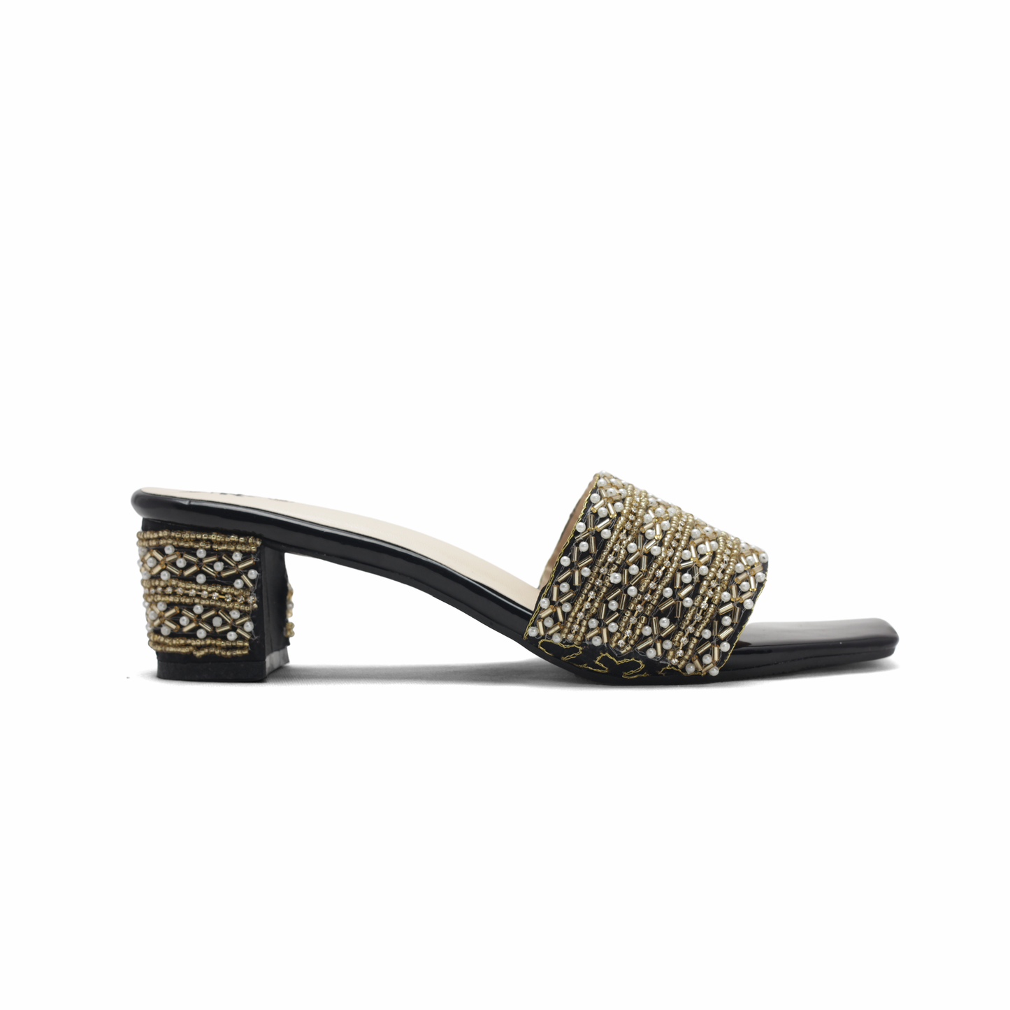 Short & Sweet: Beaded Block Heel Mules | Nawabi Shoes BD