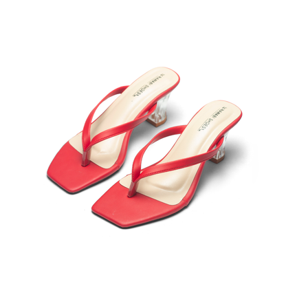 Women's Thong Sandals Transparent Block Heels | Nawabi Shoes BD