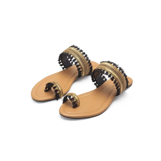 Nagra Classy Flat Sandals |  Nawabi Shoes BD - Nawabi Shoes BD