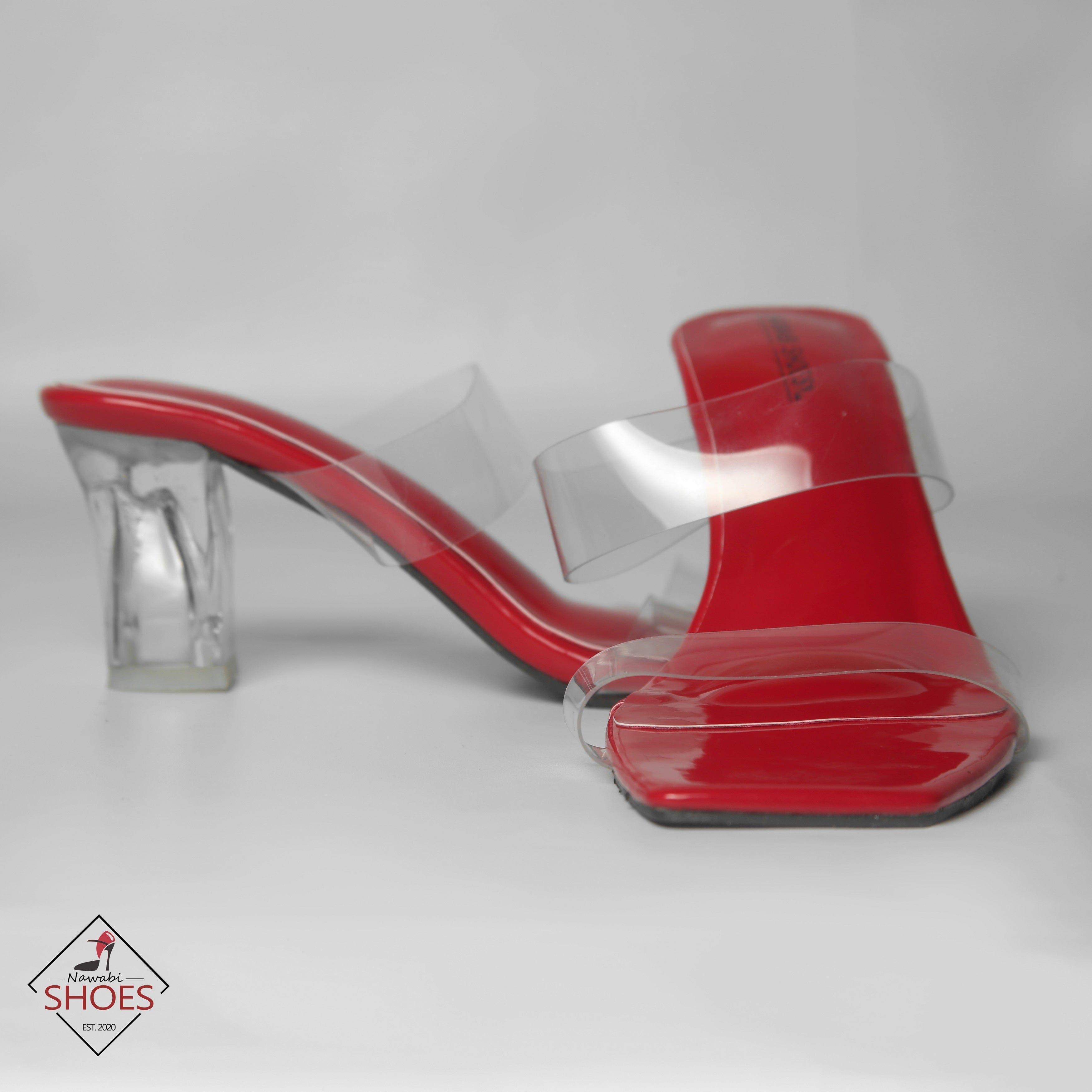 Clear heels 2025 with red